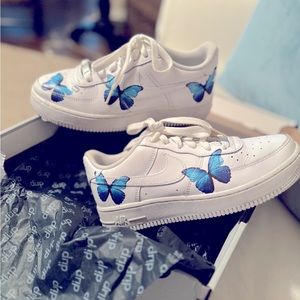 Custom Nike Air Force 1 butterfly by drip size 5.5Y